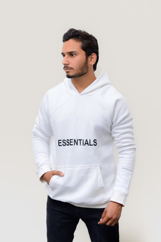 WHITE ESSENTIAL HOODIES